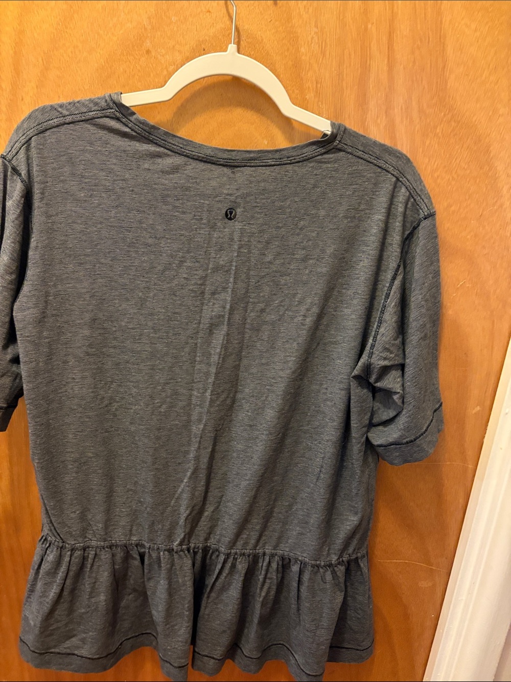 lululemon athletica Gray Peplum-Style Short Sleeve Tee